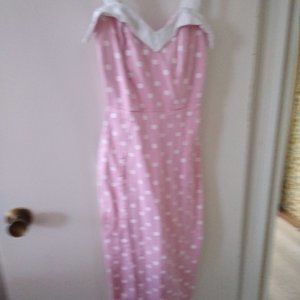 Deadly Dames Pin Up Pink Downtown Pencil Dress XS VINTAGE